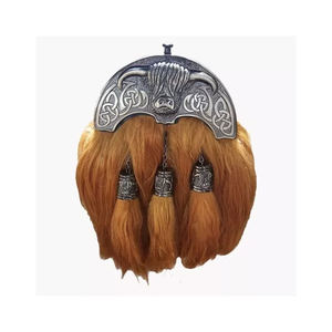 Nouveau sporran écossais 100% cuir véritable avec 3 pompons, accessoire d'instrument de musique fait sur mesure - Product Image 1