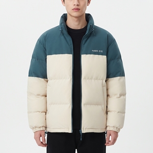 Men's Custom Two Tone Puffer Jacket High Quality Winter Padded <b>Bubble</b> <b>Coat</b> Stand Collar Outerwear - Product Image 6