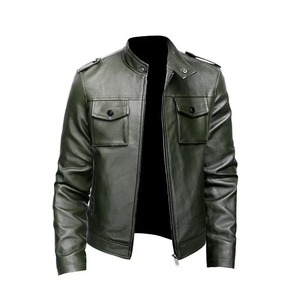 Outdoor Breathable Winter <b>Men's</b> Standing Collar Motorcycle Genuine Leather Streetwear <b>Jacket</b> with <b>Sherpa</b> Lining - Product Image 6