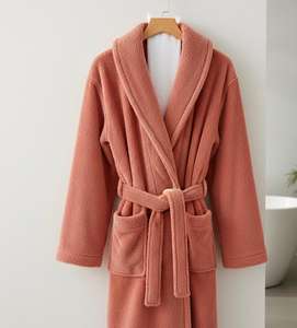Bata de Baño de Felpa Coral para Mujer, Alta Absorbencia, Comodidad para Todas las Estaciones, Alta Calidad - Product Image 2
