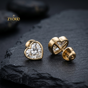 Pendientes de Oro de 14K con Diamante Cultivado en Laboratorio en Forma de Corazón de 1.00 Quilates VS1, Certificado IGI, Color E, Regalo de San Valentín para Mujer - Product Image 3