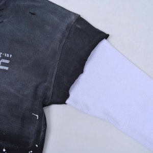 Camiseta de manga corta con doble capa y efecto desgastado, transpirable, informal, de punto, corte regular, compresión, ecológica para hombre - Product Image 2