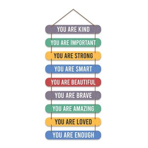 Arte de Pared de Madera con Frases Positivas Modernas para Decoración de Sala de Estar u Oficina - Product Image 1