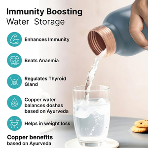 Copper <b>Water</b> <b>Bottle</b> 950ml Reusable Copper Drinking <b>Bottle</b> for Home Office Travel and <b>Daily</b> Use - Product Image 3