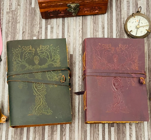 Embossed Leather Grimoire <b>Journal</b> - Blank <b>Book</b> of Shadows, Wiccan Spellbook - Product Image 3