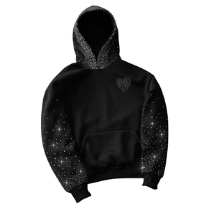 Sweat à capuche personnalisé pour l'hiver, avec strass et broderie chenille, impression numérique pour votre marque, 100% coton, sweat à capuche OEM - Product Image 1