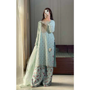 Hermosa ropa de fiesta Top-Bottom y Fancy Dupatta XL Tamaño - Product Image 2