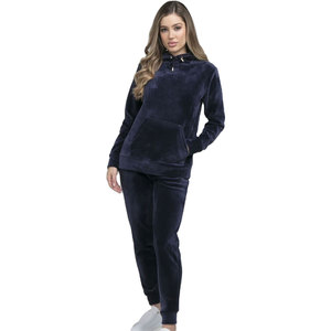 Bulk Wholesale Embroidered Eco-Friendly Warmer Thicker Cotton <b>Fleece</b> <b>Lined</b> <b>Women</b> Hoodie <b>Joggers</b> Tracksuit Two Piece Set Winter - Product Image 2
