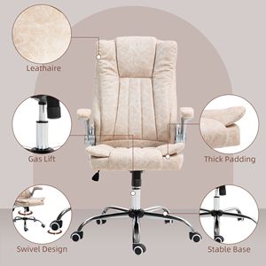 Executive Microfiber Office <b>Chair</b> Height Adjustable with <b>Padded</b> Flip Arms and Tilt Function Wheels for Home or Office - Product Image 6