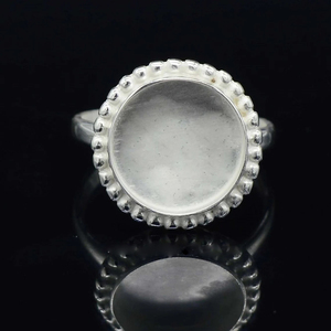 Indian Arrival Solid 925 Sterling Silver Round Cocktail <b>Ring</b> Collet Cup Bezel Setting Minimalist <b>Plain</b> Band Unisex Everyday Wear - Product Image 1
