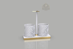 Porte-ustensiles double, support pour cuillères et fourchettes, support de couverts de table, support moderne pour ustensiles de cuisine, organisateur de table Ramadan Palestine - Product Image 2