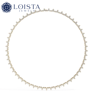 Collier en diamant de laboratoire taille brillant rond avec certificat IGI, bijoux de mariage de luxe pour femmes - Product Image 2