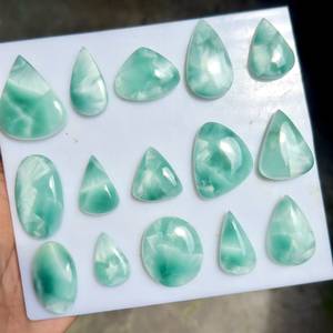 Lot de cabochons en héminorphite bleue naturelle, forme poire ovale, à dos plat, pierres précieuses en vrac MAHNAJ GEMS - Product Image 6