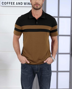 OEM Service Wholesale Breathable Color Block Knitted Print Men's for <b>Shirt</b> Casual Short Sleeve Cotton/Poly Blend Pique - Product Image 1