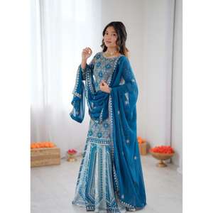 Conjunto de Lehenga de Diseñador, Elegante Atuendo Étnico para Mujer, Vestido Elegante para Invitadas de Boda, Perfecto para Fiestas y Eventos Tradicionales - Product Image 2