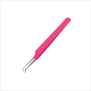 Pinzas Profesionales para Extensión de Pestañas, Curvadas, Color Rosa Bebé, con Punta de Diamante, Acero Inoxidable, Marca Privada, Punta de Fibra, Volumen, Logotipo Personalizado - Product Image 6