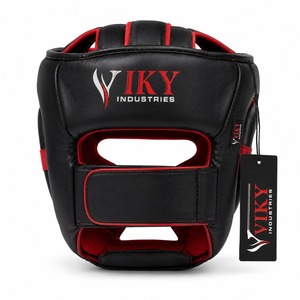 Protection de tête pour entraînement de boxe professionnel, logo personnalisé, protection intégrale du visage, respirant, fermeture à scratch, unisexe, PU de haute qualité - Product Image 3