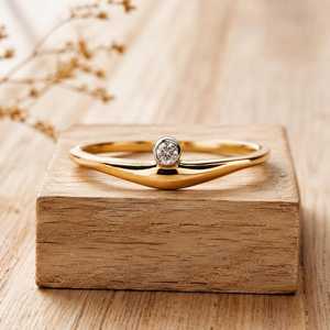 Bague de fiançailles en or massif 10K 14K 18K avec diamant de laboratoire rond brillant de 0,02 ct certifié IGI, couleur E VVS - Product Image 3