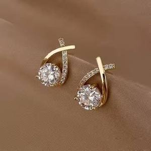 AMBER JEWELS Pendientes Unisex de Oro Sólido de 14K con Diamantes de Corte Brillante Redondo, Color G, Estilo Vintage, Uso Diario, Certificados por IGI - Product Image 4