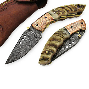 Premium Pattern Damascus Steel Folding Knife Handmade Compact Pocket <b>Tool</b> Outdoor <b>Camping</b> Hiking Fishing Travel Everyday Use - Product Image 3