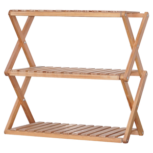 Modern Foldable Wooden 3-Tier <b>Shoe</b> Shelf - Compact Freestanding <b>Storage</b> <b>Rack</b> for Home - Product Image 5