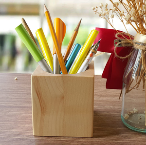 Porte-stylo promotionnel en bois naturel, porte-stylo de bureau, porte-crayons pour l'école et le bureau, prix imbattable - Product Image 6
