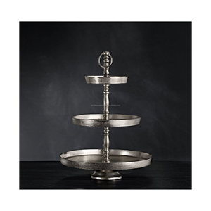 Herramientas decorativas de lujo para pasteles con niquelado para Hotel, boda, fiesta, forma redonda, soporte para pasteles con un nivel por Azora Industries - Product Image 5