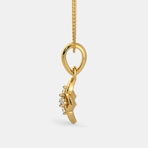 Collar con Colgante de Diamante Cultivado en Laboratorio, Diseño Floral de Cuatro Pétalos, Oro Amarillo - Product Image 5