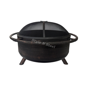 Iron <b>Fire</b> <b>Pit</b> with Heat Resistant Paint Freestanding Design Coal/Wood Burning Outdoor Heater - Product Image 2