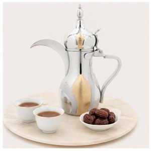 Premium Stainless Steel Arabic Coffee Dallah Traditional Golden Embossed Arabian Coffee <b>Pot</b> for Luxury Hotels and Ramadan - Product Image 6