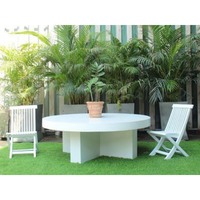 Ensemble de table à manger moderne pour jardin d'hôtel, en fibre de béton, imperméable, léger, durable, extensible et facile à assembler