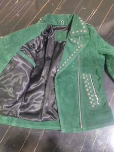 Chaqueta Varsity de Cuero Genuino Personalizada, Cortavientos, con Cierre, para Mujer, Invierno, Estilo Hip Hop, Forro de Satén, Fabricante - Product Image 3