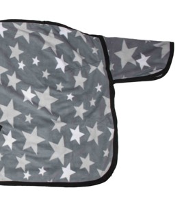 Couverture de cheval en polaire à imprimé étoiles grises, imperméable, doublée de nylon 210D, pour l'équitation printemps-automne - Product Image 4