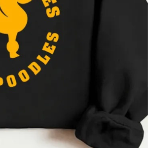 Sweat-shirt à imprimé graphique pour femmes PRETTY POODLES, noir, col rond, décontracté, tendance, streetwear, vêtements personnalisés - Product Image 2