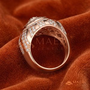 14,18K Yellow Gold Plated Men's Iced Out <b>Dome</b> <b>Ring</b> Circular Diamond Cluster Medallion Hip Hop <b>Ring</b> Moissanite Iced Out Statement - Product Image 3