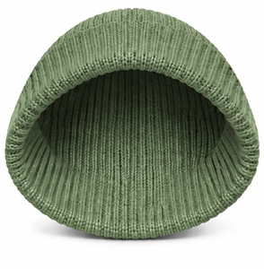 Gorro de Punto Acanalado Verde Oliva, Cálido, Elástico y Holgado, Gorro de Invierno Unisex - Product Image 6