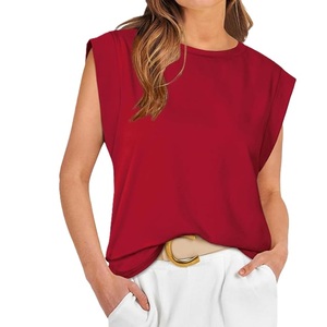 <b>Tank</b> <b>Top</b> Export Women's Solid Color Cotton Comfortable Sleeveless Casual Shirt Soft Breathable Lightweight Summer <b>Top</b> for Women - Product Image 2