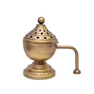 Quemador de Incienso Antiguo Estilo Pedestal 100% Latón Estilo Lujoso Difusor de Aromas Quemador de Aromas Artesanía de Metal Decoración del Hogar - Product Image 1