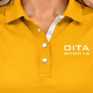 Polo sans manches jaune moutarde pour femme, coupe ajustée, col à revers, pour l'équitation et l'entraînement, personnalisable, vente en gros - Product Image 5