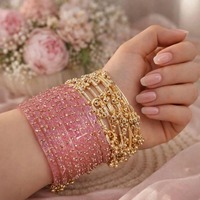 Ensemble de bracelets modernes pour femmes, en verre plaqué argent, écologiques, élégants, tendance, empilables, accessoires pour poignets féminins, à porter au quotidien