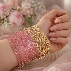 Modern Ladies glass Fashion <b>Bangles</b> <b>Set</b> Stylish <b>Bangles</b> Trendy Stackable <b>Bangles</b> Women Wrist Accessories Daily Wear Fashion - Product Image 2