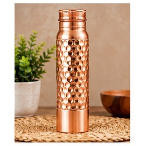 Botella de Agua Tradicional de Cobre con Diseño Floral, Portátil para Viajes - Product Image 6