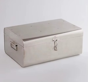 Gold Metal Trunk <b>Box</b> Decorative Storage Chest For Home Organization <b>Keepsakes</b> And Stylish Interior Decor And valuables storage - Product Image 2