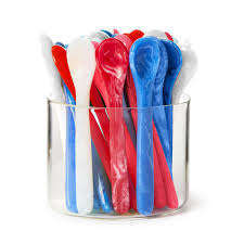 Ensemble de 6 cuillères à salade en résine légère avec un design tourbillonnant coloré, passe au lave-vaisselle, marque SOFIYA CRAFT - Product Image 4