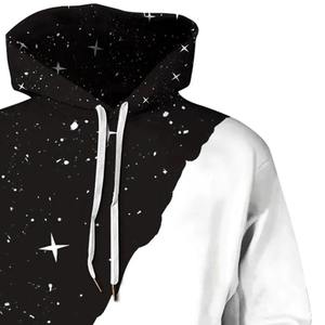 Sudadera con Capucha para Hombre con Estampado de Galaxia, Diseño Gráfico de Escalador en Blanco y Negro, Bolsillo Tipo Canguro - Product Image 2