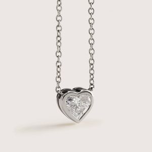 Heart Diamond Pendant Bezel <b>Necklace</b> in Yellow Gold - Product Image 3