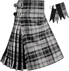 Highland Redstone <b>Black</b> <b>Watch</b> tartan kilt is a traditional Scottish garment made from acrylic wool Scottish Tartan Kilt for <b>Men</b> - Product Image 3