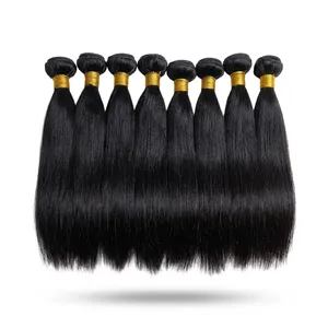 100% Remy Hair <b>Long</b> Natural <b>Black</b> Human Hair Straight Remy Virgin Bulk Silk Base Double Drawn Density Customize Size - Product Image 1