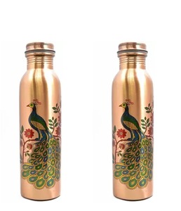 Classic Handcrafted Copper Water Bottle 950/750ml Eco-Friendly Unisex <b>Gift</b> <b>Box</b> Design Enhancing Health Wellness - Product Image 2