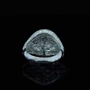 Bague de fiançailles pour homme en argent sterling 925 plaqué rhodium, style hip-hop bling-bling, bijou de déclaration pour rappeur, idéal pour les fêtes et les anniversaires - Product Image 3